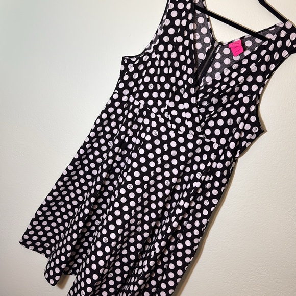 Torrid 3 Betsey Johnson Black & White Polka Dot Poplin Fit & Flare Dress - Picture 7 of 13